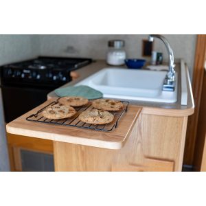 Camco Counter Top Extension, Extends Counter Top 12 Inches, 12 Inch Length X 13-1/2 Inch Width X 3/4 Inch Thick, Oak – 43421