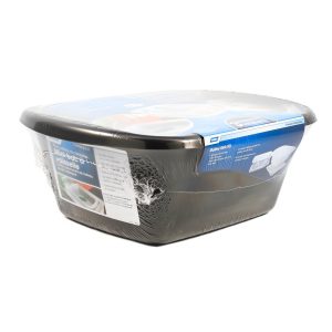Camco Dish Pan, With Dish Pan/ Dish Drainer with Tray and Sink Mat, Black, Plastic, With English/ French Language Packaging – 43518