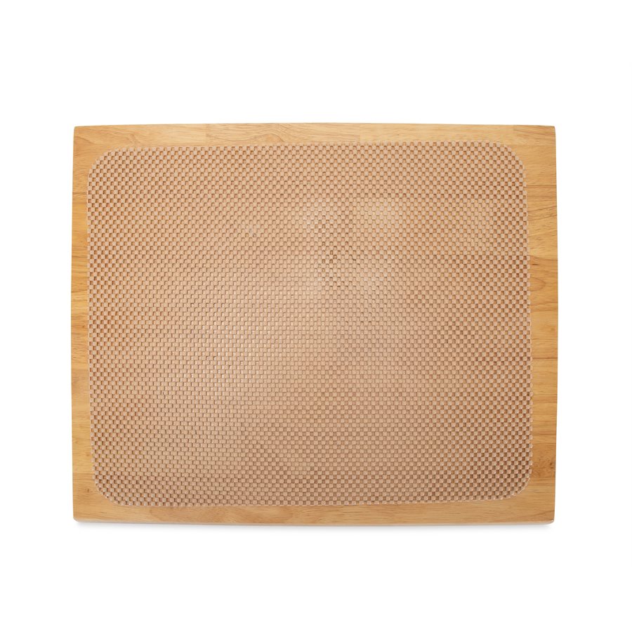 Camco Stove Top Cover, Oak Accents ™, 19-5/8 Inch X 17-1/2 Inch, Oak Finish, Hardwood, With Rubber Pucks to Silence Stove Rattles – 43521