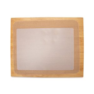 Camco Stove Top Cover, Oak Accents ™, 19-5/8 Inch X 17-1/2 Inch, Oak Finish, Hardwood, With Rubber Pucks to Silence Stove Rattles – 43521
