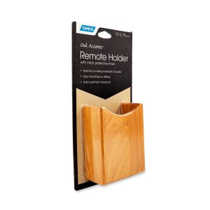 Camco Remote Control Holder, Oak Accents ™, 5 Inch Length X 4 Inch Height X 1-3/4 Inch Depth, Oak Finish, Hardwood, Screw IN Mount – 43533
