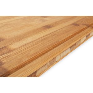 Camco Cutting Board, Countertop Use, Natural, Bamboo, With Counter Edge and Juice Groove, 18 Inch Length X 14 Inch Width X 1-3/4 Inch Height – 43545