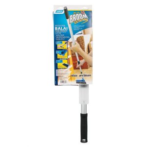 Camco Broom, Adjustable Angle Head, Telescoping 24 Inch to 52 Inch Length Handle, Soft Bristled Head, Aluminum Handle, With Dustpan – 43623