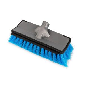 Camco Car Wash Brush, 11 Inch Rectangular Brush Head, White/ Gray Bristles, 43 Inch to 71 Inch Telescoping Handle, Without Hose Connection – 43633