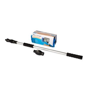 Camco Car Wash Brush, 11 Inch Rectangular Brush Head, White/ Gray Bristles, 43 Inch to 71 Inch Telescoping Handle, Without Hose Connection – 43633