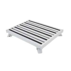 Camco Step Stool, One Step, With Foldable Legs, 19 Inch Width × 14-1?2 Inch Length Platform, 1000 Pound Capacity, Aluminum – 43677