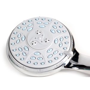 Camco Shower Head, Hand Held, With 4 Available Spray Settings, With on/ Off Valve, Chrome – 43710