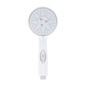 Camco Shower Head, Hand Held, With 4 Available Spray Settings, With on/ Off Valve, White – 43711