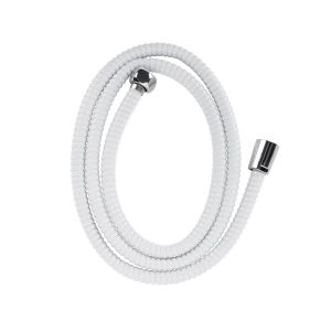 Camco Shower Head, Hand Held with 60 Inch Hose, With 5 Available Spray Settings, With on/ Off Valve, Fits Standard 1/2 Inch Shower Arm, White – 43714