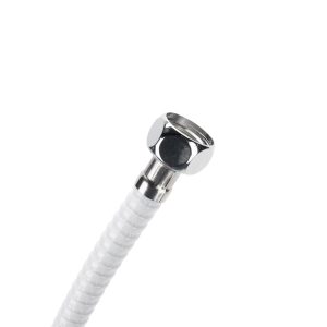 Camco Shower Head, Hand Held with 60 Inch Hose, With 5 Available Spray Settings, With on/ Off Valve, Fits Standard 1/2 Inch Shower Arm, White – 43714