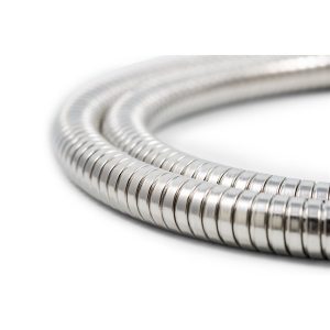 Camco Shower Head Hose, 60 Inch Length, Fits Standard 1/2 Inch Shower Arm, Chrome, With Built IN Connectors and Washers – 43716