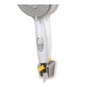 Camco Shower Head Mount, Wall Mount, Two Position, Without Swivel, Chrome – 43718