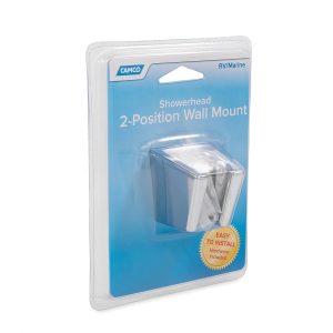 Camco Shower Head Mount, Wall Mount, Two Position, Without Swivel, Chrome – 43718