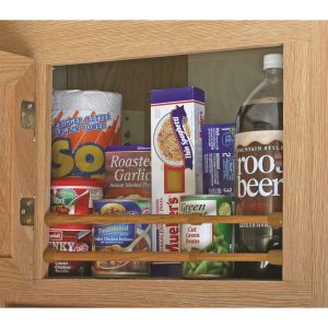 Camco Cabinet Content Brace, Spring Loaded Bar Style, Bar Extends from 10 Inch Length to 17 Inch Length, Oak Finish – 43833