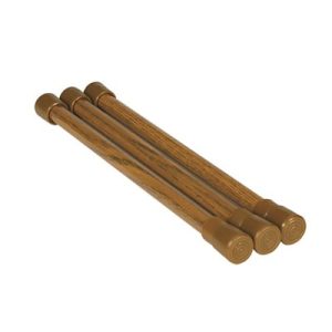 Camco Cabinet Content Brace, Spring Loaded Bar Style, Bar Extends from 10 Inch Length to 17 Inch Length, Oak Finish – 43833