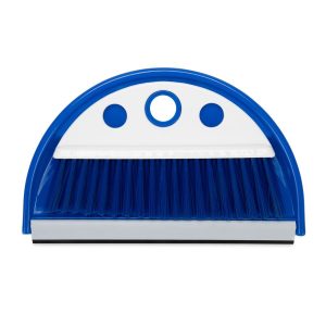Camco Broom, Whisk Type, With Dustpan, Blue Bristles/ Dustpan, Without Handle – 43945