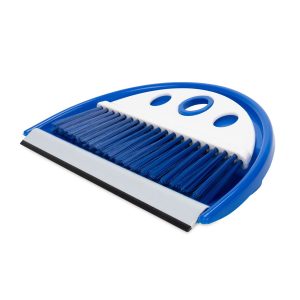Camco Broom, Whisk Type, With Dustpan, Blue Bristles/ Dustpan, Without Handle – 43945