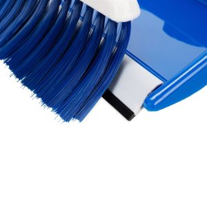 Camco Broom, Whisk Type, With Dustpan, Blue Bristles/ Dustpan, Without Handle – 43945