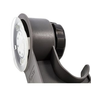 Camco Multi Purpose Hook, Twist-Turn Mechanical Suction Cup Design, Use to Hang Towels/ Clothes, Gray Double Hook/ Black Knob – 44028