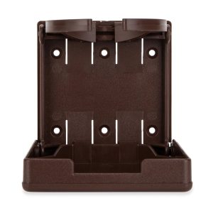 Camco Cup Holder, Wall Mount, With Self Adhesive Mount and Screw Mount, Adjustable Size, Brown – 44043