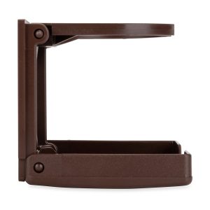 Camco Cup Holder, Wall Mount, With Self Adhesive Mount and Screw Mount, Adjustable Size, Brown – 44043