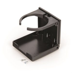 Camco Cup Holder, Wall Mount, With Self Adhesive Mount and Screw Mount, Adjustable Size, Black – 44044