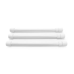 Camco Cabinet Content Brace, Spring Loaded Bar Style, Bar Extends from 10 Inch Length to 17 Inch Length, White Plastic – 44063