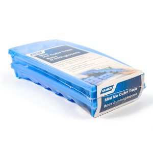 Camco Ice Cube Tray, 21 Mini Cubes, 9 Inch Length X 4 Inch Width X 1 Inch Depth, Plastic, Set of 2, With English/ French Language Packaging – 44100