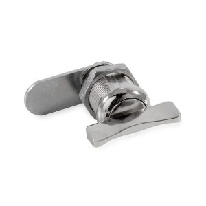 Camco Lock Cylinder, For Baggage Compartment Doors, Thumb Operated Cam Lock, 7/8 Inch Length, Single, With 1 Offset Cam and 1 Straight Cam – 44323