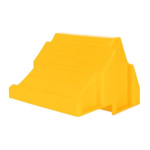 Camco Wheel Chock, Yellow, For Use with Leveling Blocks, Package of 2 – 44401