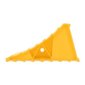 Camco Wheel Chock, Yellow, Hard Plastic, Single, English and French Language Packaging – 44432