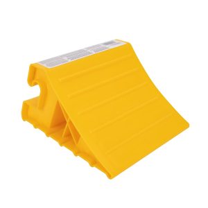 Camco Wheel Chock, Yellow, Hard Plastic, 5-1/2 Inch Width X 8-1/2 Inch Height X 10 Inch Depth, Single, English and French Language Package – 44492