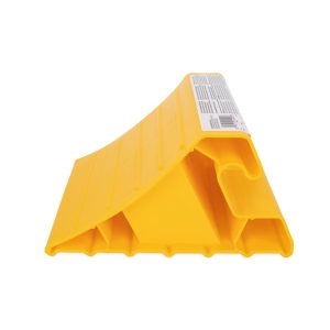 Camco Wheel Chock, Yellow, Hard Plastic, 5-1/2 Inch Width X 8-1/2 Inch Height X 10 Inch Depth, Single, English and French Language Package – 44492