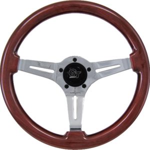 Camco Steering Wheel, Racing Performance, 16-1/2 Inch Diameter, 3 Spoke, Full Hoop Design, Black, 6061T6 Aluminum, With Grant Logo – 44518