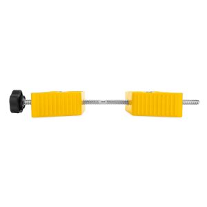 Camco Wheel Chock, For Use with Tandem Tires, 26-30 Inch Diameter Tires, Spacing of 3-1/2 to 5-1/2 Inches, Yellow, Hard Plastic, Single – 44622