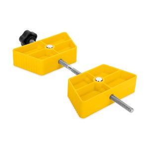 Camco Wheel Chock, For Use with Tandem Tires, 26-30 Inch Diameter Tires, Spacing of 3-1/2 to 5-1/2 Inches, Yellow, Hard Plastic, Single – 44622