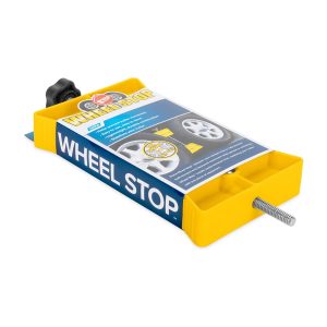 Camco Wheel Chock, For Use with Tandem Tires, 26-30 Inch Diameter Tires, Spacing of 3-1/2 to 5-1/2 Inches, Yellow, Hard Plastic, Single – 44622
