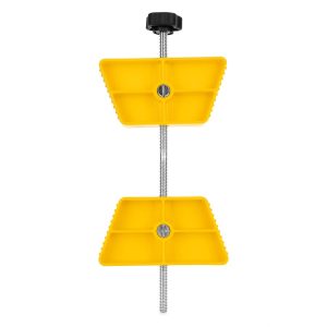 Camco Wheel Chock, For Use with Tandem Tires, 26-30 Inch Diameter Tires, Spacing of 3-1/2 to 5-1/2 Inches, Yellow, Hard Plastic, Single – 44622