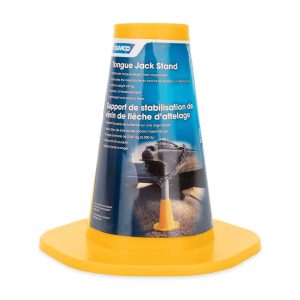 Camco Trailer Tongue Jack Foot Plate, Fits Trailer Tongue Jacks Without Wheel, 5000 Pound Capacity, Yellow, UV Stabilized Resin – 44635