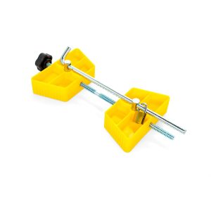 Camco Wheel Chock, For Use with Tandem Tires, With Lock, Yellow, Hard Plastic, Single – 44642