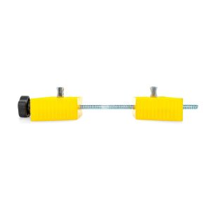 Camco Wheel Chock, For Use with Tandem Tires, With Lock, Yellow, Hard Plastic, Single – 44642