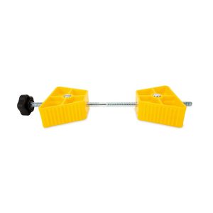 Camco Wheel Chock, For Use with Tandem Tires, 26-30 Inch Diameter Tires, Spacing of 1-1/2 to 3-1/2 Inches, Yellow, Hard Plastic, Single – 44652