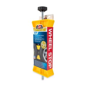 Camco Wheel Chock, For Use with Tandem Tires, 26-30 Inch Diameter Tires, Spacing of 1-1/2 to 3-1/2 Inches, Yellow, Hard Plastic, Single – 44652