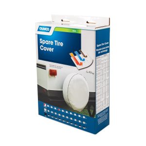 Camco Spare Tire Cover, Fits 24 Inch Diameter Tires, Solid, Arctic White, Vinyl – 45348