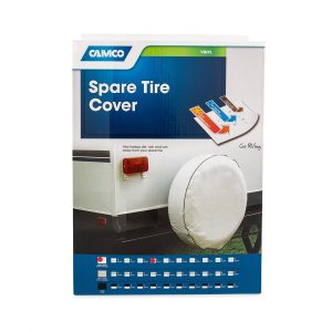 Camco Spare Tire Cover, Fits 24 Inch Diameter Tires, Solid, Arctic White, Vinyl – 45348