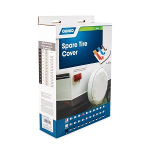 Camco Spare Tire Cover, Fits 24 Inch Diameter Tires, Solid, Arctic White, Vinyl – 45348