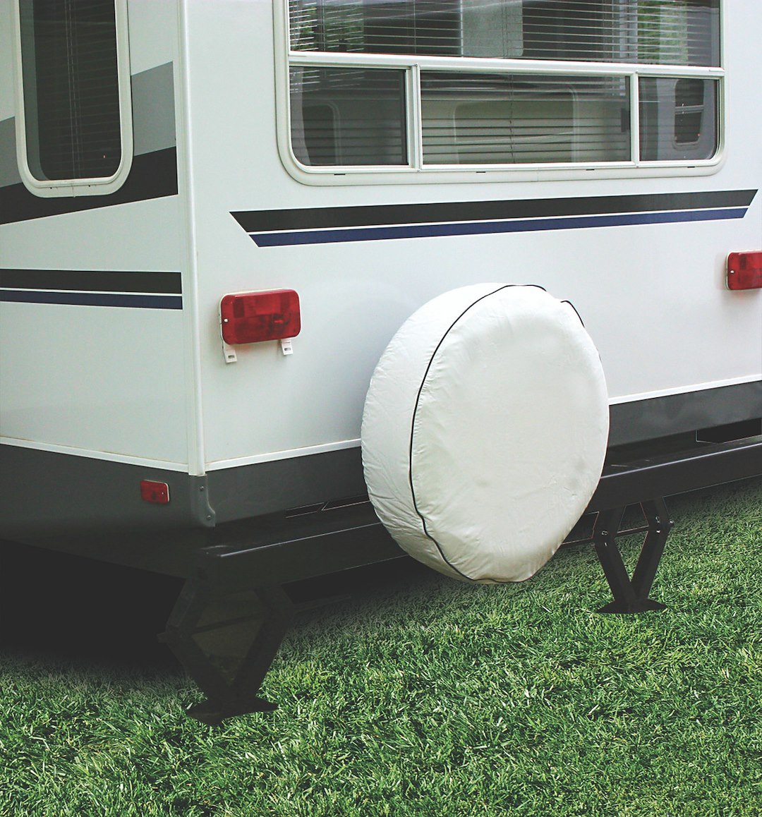Camco Spare Tire Cover, Fits 21-1/2 Inch Diameter Tires, Solid, Arctic White, Vinyl – 45349