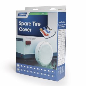 Camco Spare Tire Cover, Fits 29 Inch Diameter Tires, Solid, Colonial White, Vinyl – 45354