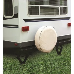 Camco Spare Tire Cover, Fits 28 Inch Diameter Tires, Solid, Colonial White, Vinyl – 45355