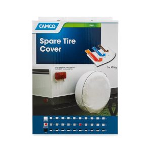 Camco Spare Tire Cover, Fits 28 Inch Diameter Tires, Solid, Colonial White, Vinyl – 45355